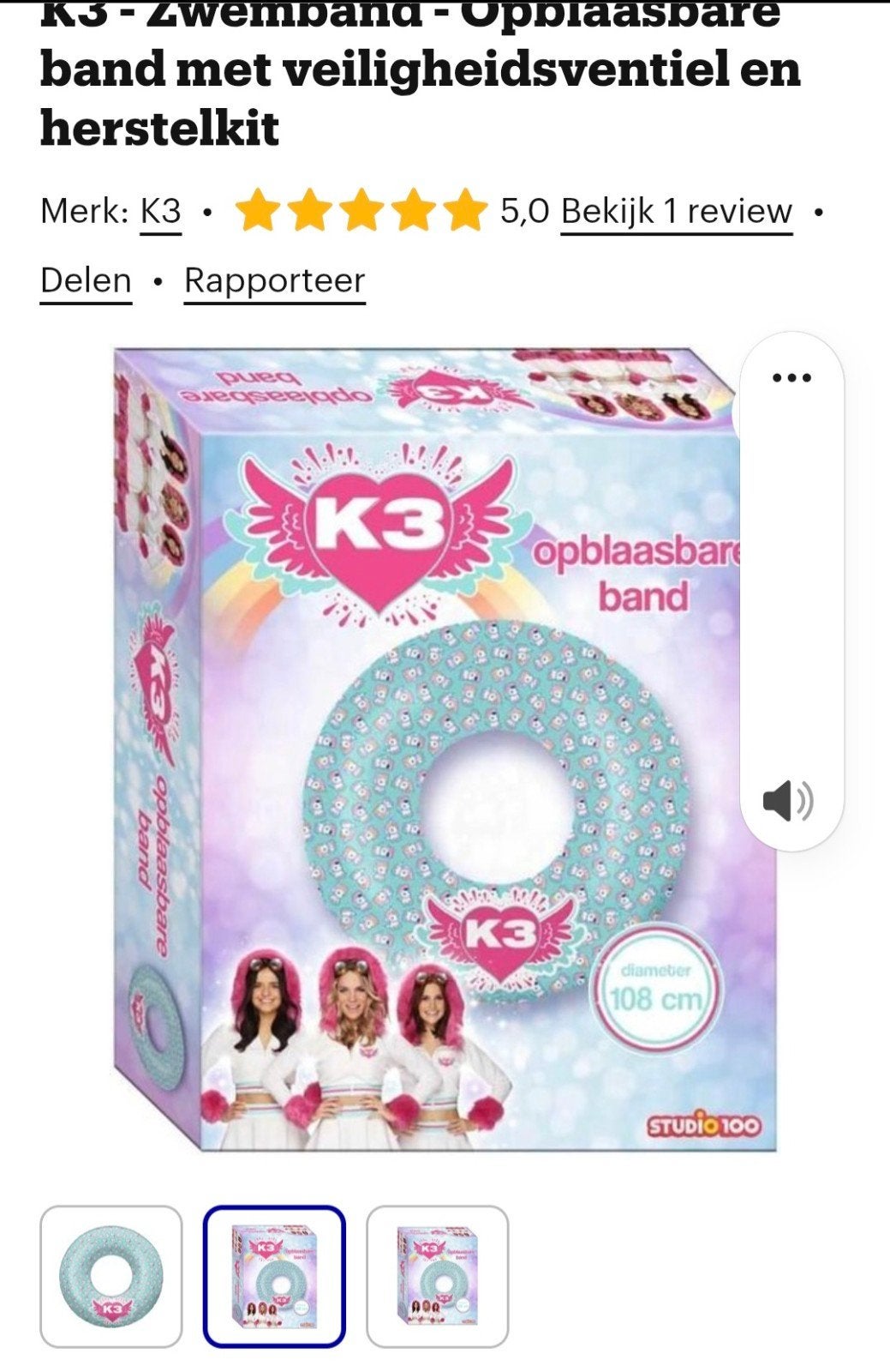 12 stuks K3 Opblaasband Zwemband - Nieuw in doos (12 stuks), Studio100, Nieuw, Ophalen of Verzenden, Studio100
