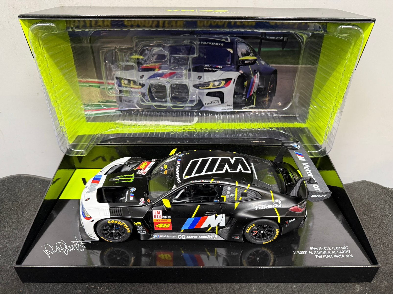 1:18 Minichamps BMW M4 GT3 V. Rossi WEC 2nd place Imola 2024, Ophalen of Verzenden, Zo goed als nieuw, Auto, MiniChamps