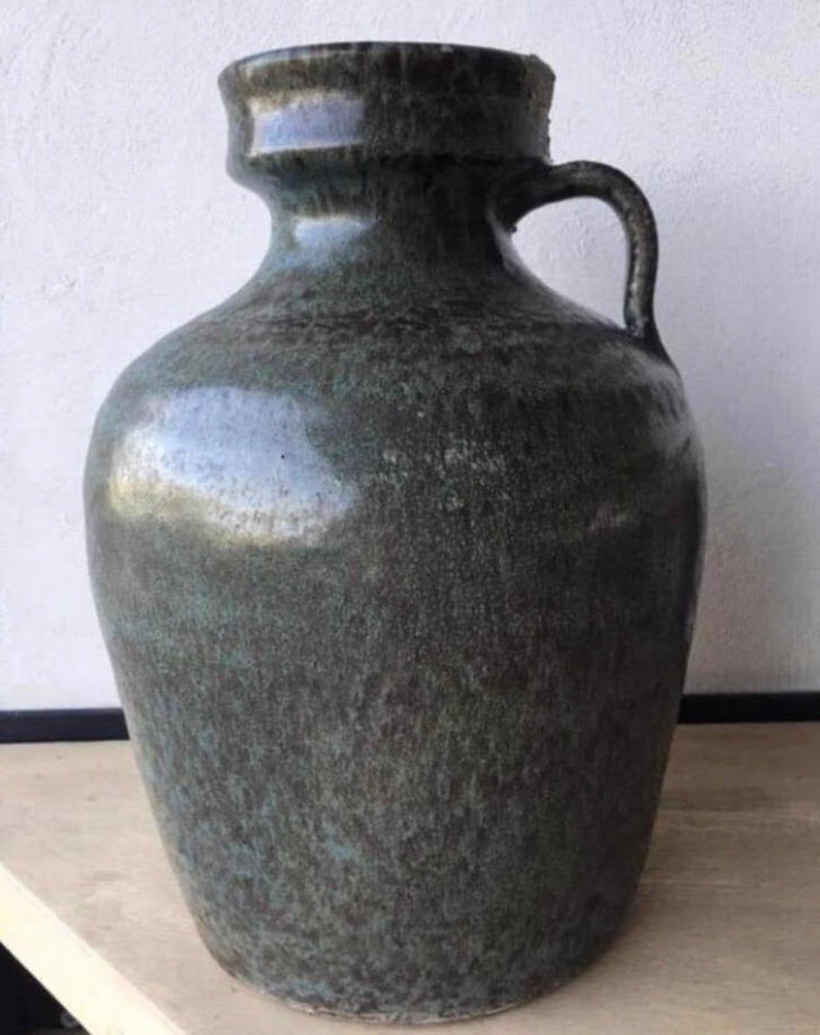 mooi vintage groen kruik 33cm Rodolfo geglazuurd terracotta, Antiek en Kunst, Ophalen