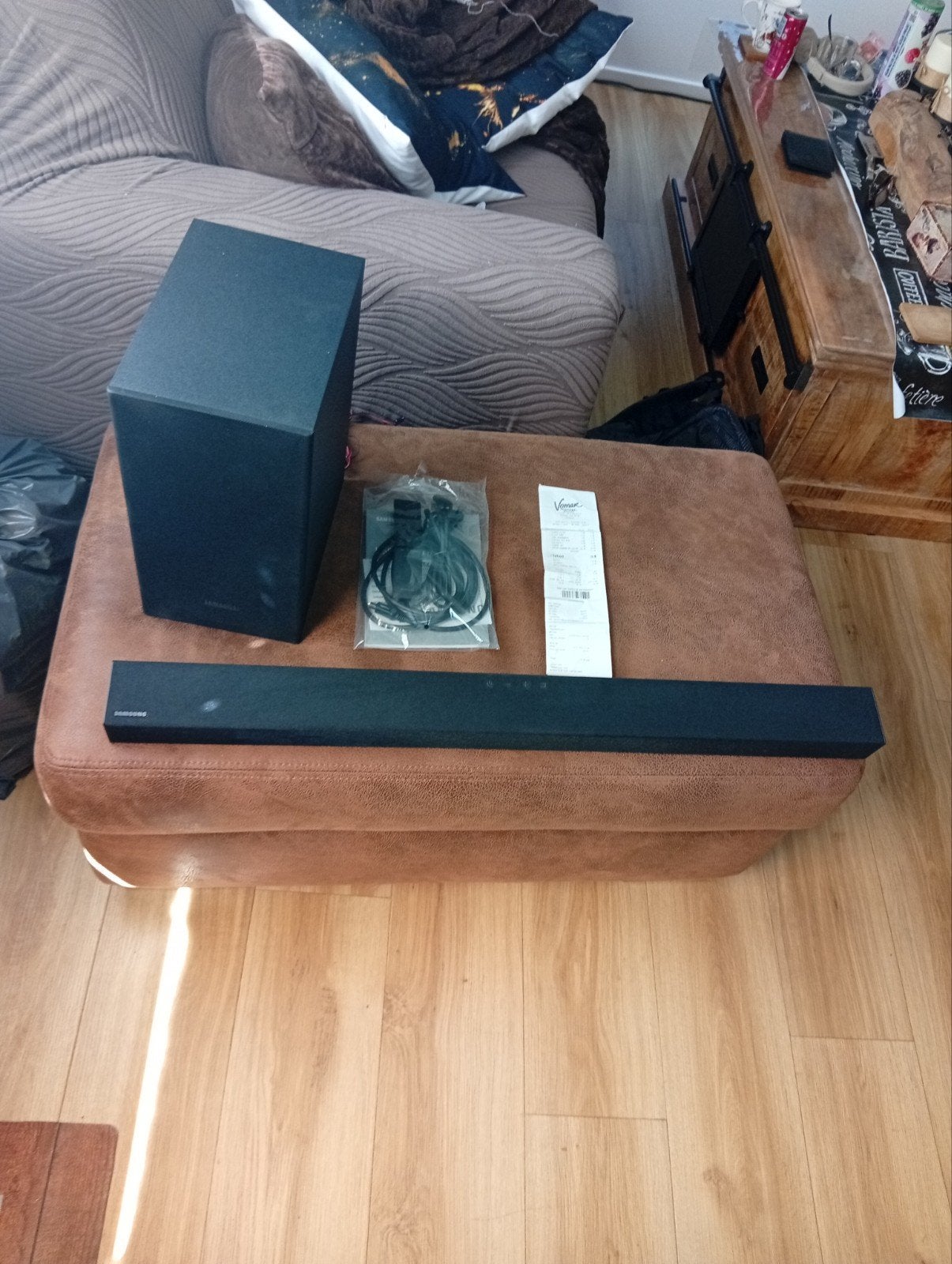Samsung Soundbar HW-T420/XN met subwoofer  afstandsbedienin, Ophalen, Met externe subwoofer, Zo goed als nieuw