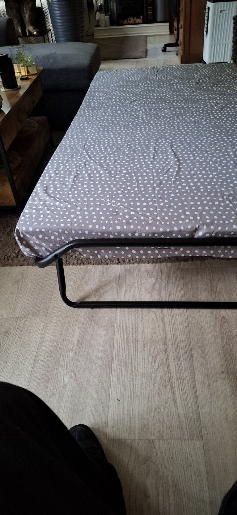 LOGEERBED / OPKLAPBED, Ophalen, 90 cm, Eenpersoons, Zwart