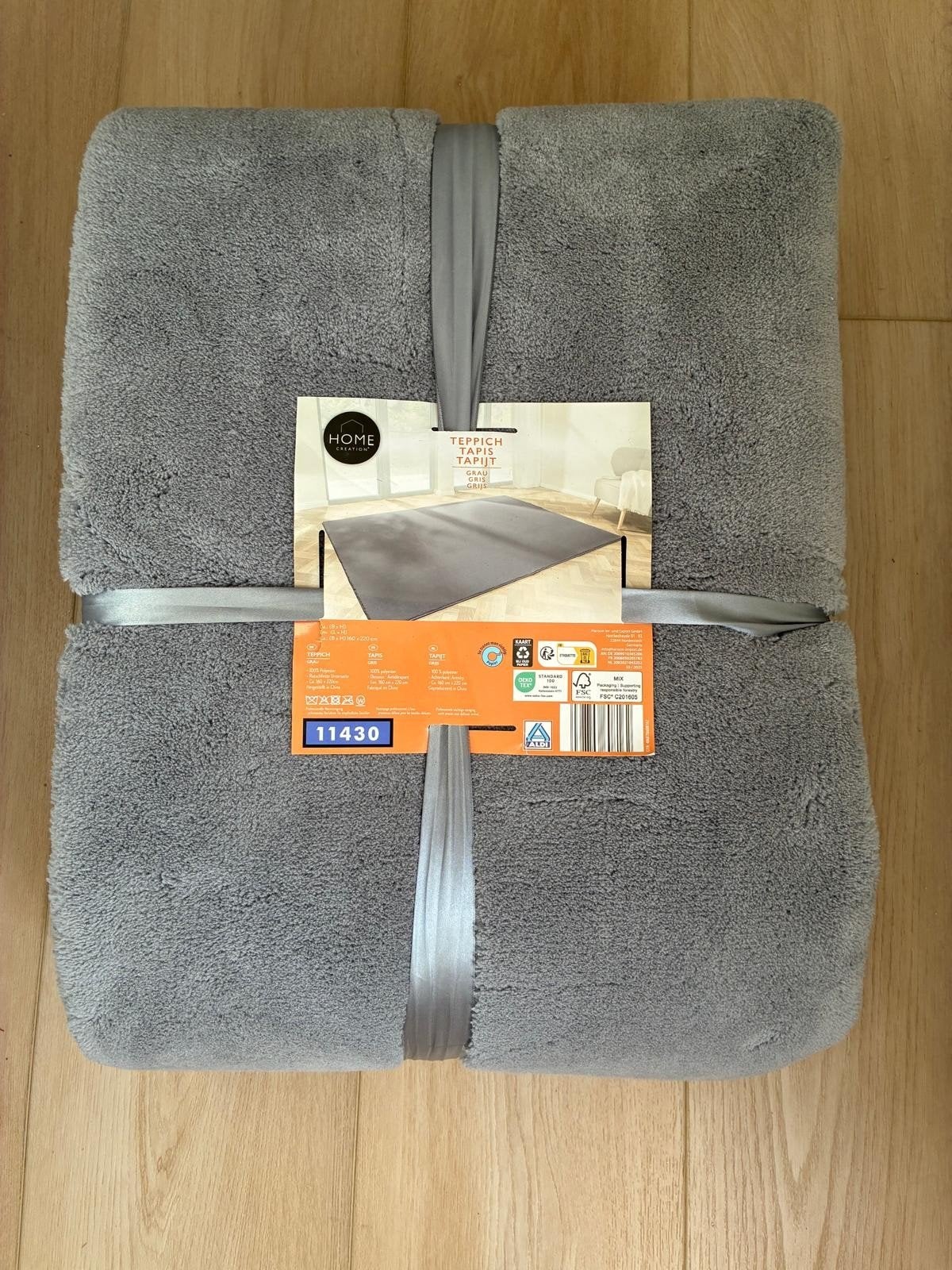 Grijs vloerkleed van de Aldi - Novitesse, Ophalen, 150 tot 200 cm, Grijs, Rechthoekig