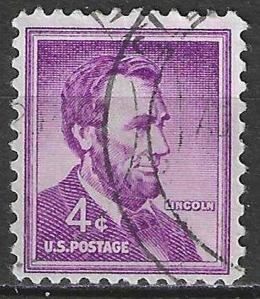 USA 1954 - Yvert 589 - Abraham Lincoln - 4 c. (ST), Verzenden, Gestempeld, Noord-Amerika