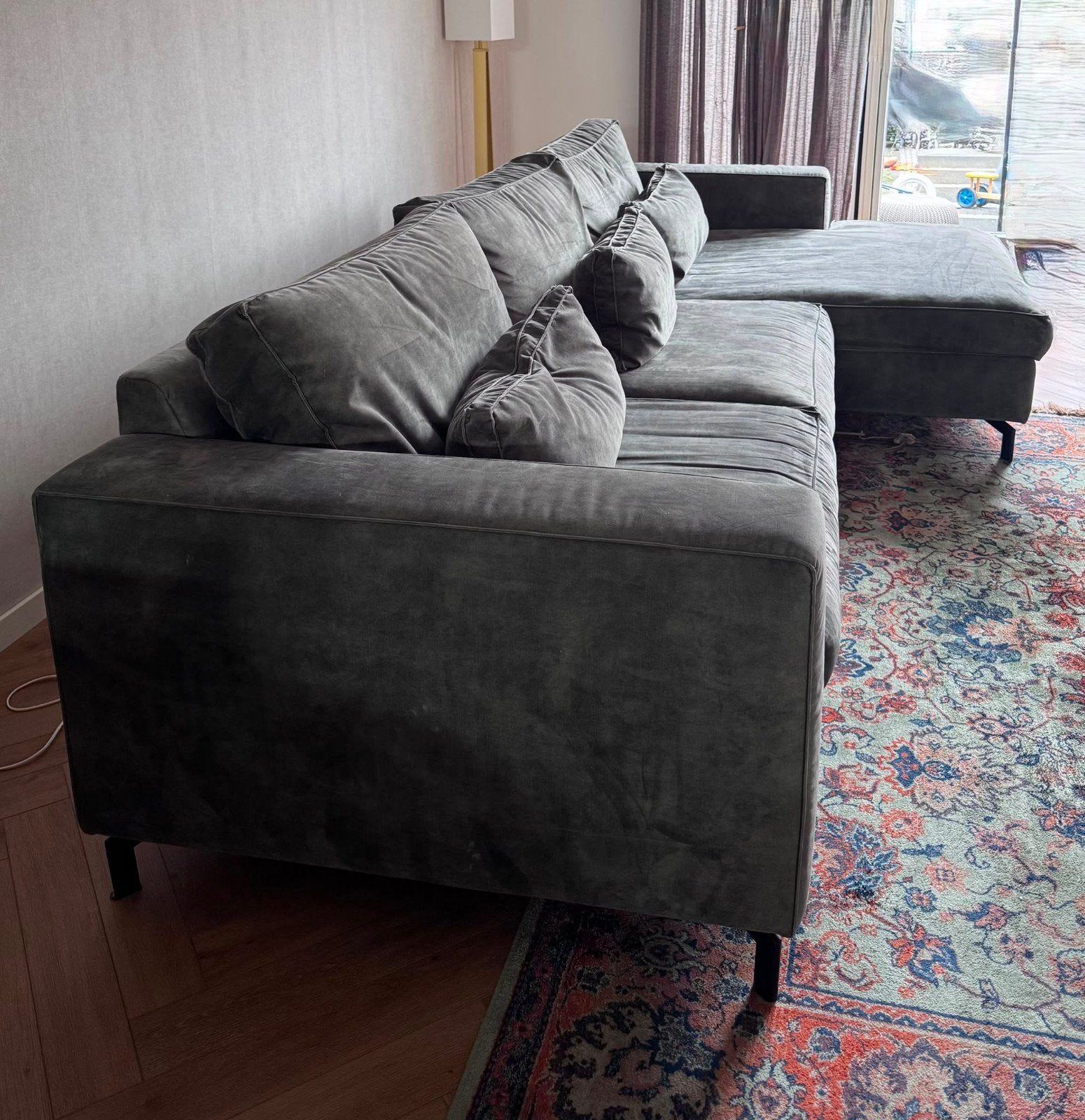 Moderne hoekbank, 4,5 jaar oud, zo goed als nieuw, Ophalen, 100 tot 125 cm, Hoekbank, Zo goed als nieuw