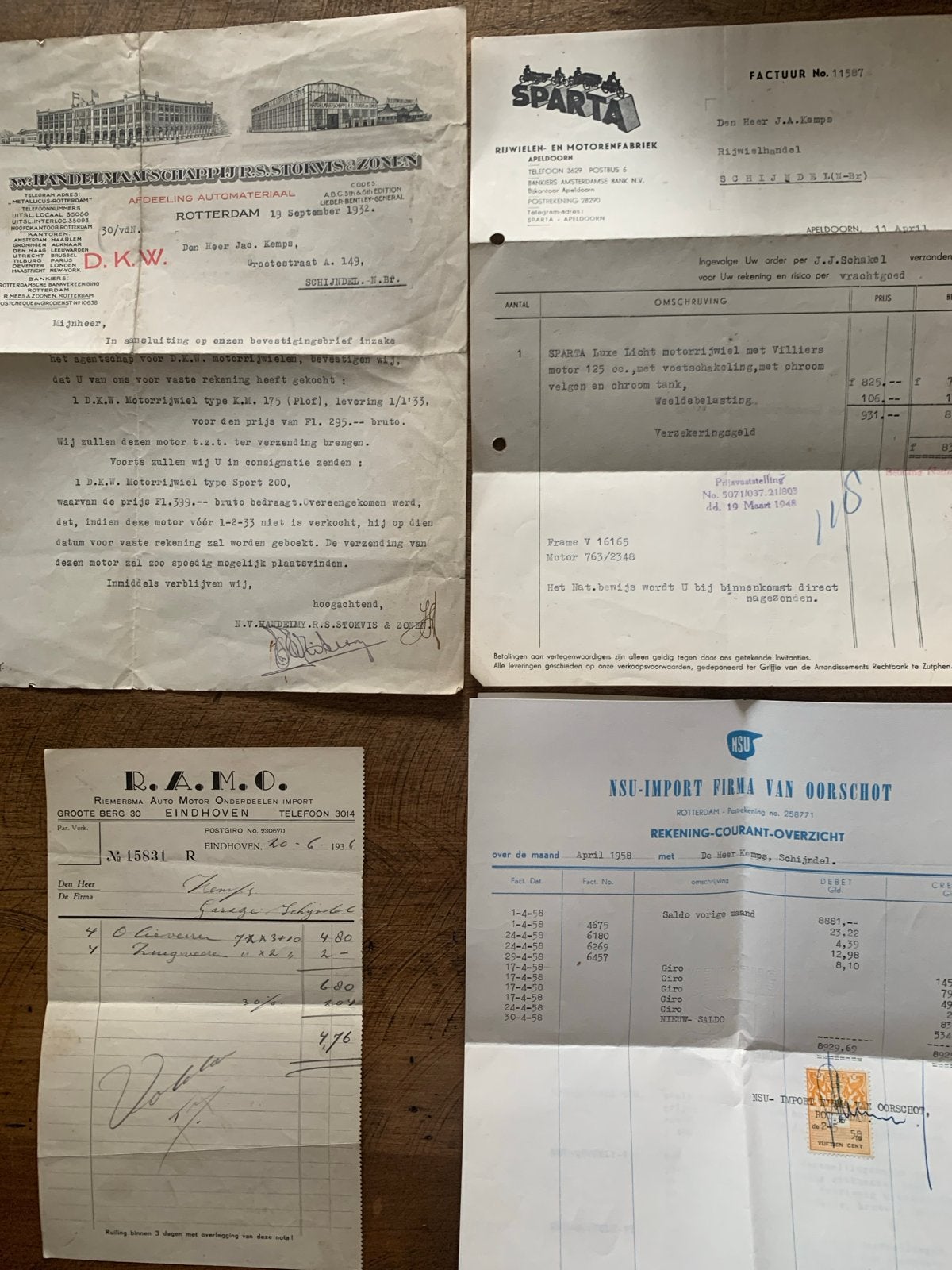 Historische Facturen: Sparta, D.K.W. en NSU Import, Boeken, Ophalen of Verzenden, Gelezen, Overige merken