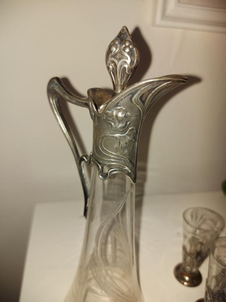 Antieke WMF Art Nouveau Karaf met Borrelglaasjes, Verzenden