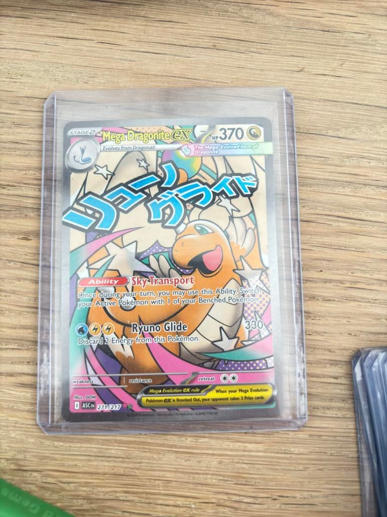 Mega Dragonite EX Pokémon Kaart 271/217, Ophalen of Verzenden, Zo goed als nieuw, Losse kaart