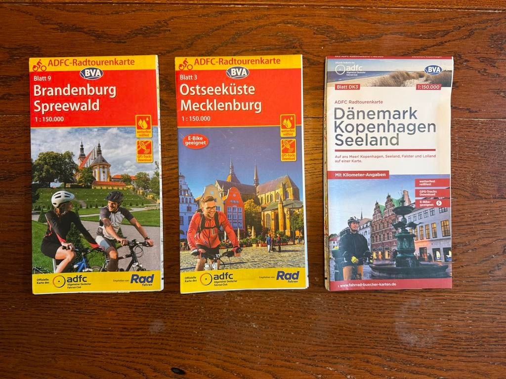 ADFC Fietskaarten: Brandenburg, Ostseeküste, Kopenhagen, Boeken, Reisgidsen, Overige merken, Fiets- of Wandelgids, Europa, Ophalen of Verzenden