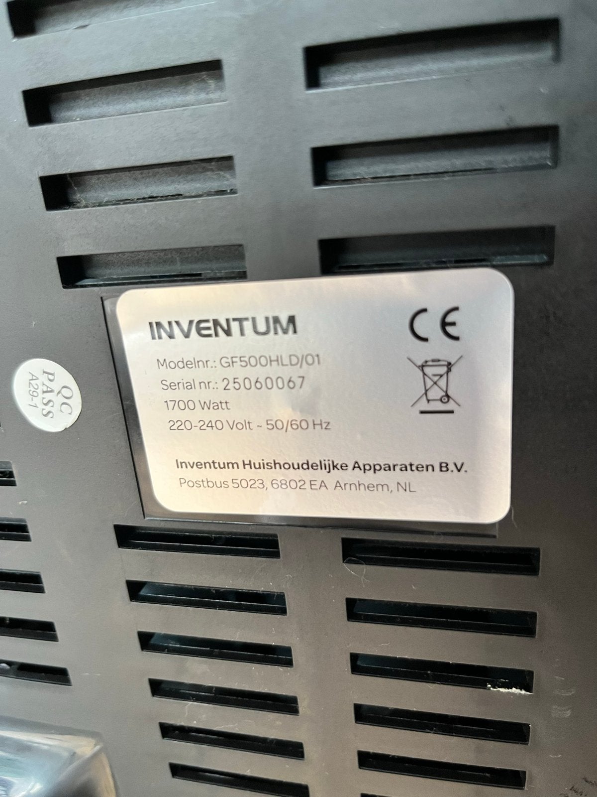 Foto 6 van Inventum GF500HLD Airfryer XL - 5L - Zilver/Zwart