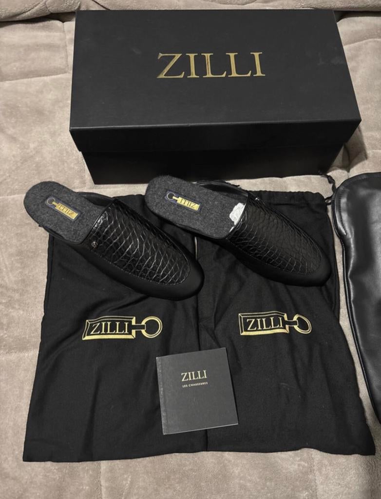 ZILLI - Krokodillenleer - Pantoffels - NP3200€, Ophalen of Verzenden, Nieuw