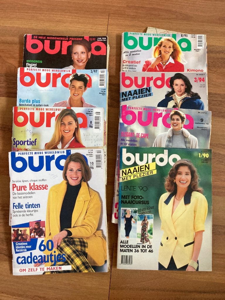 Burda naaipatronen ‘90, Hobby en Vrije tijd, Kledingpatronen, Ophalen of Verzenden, Gebruikt, Vrouw, Burda