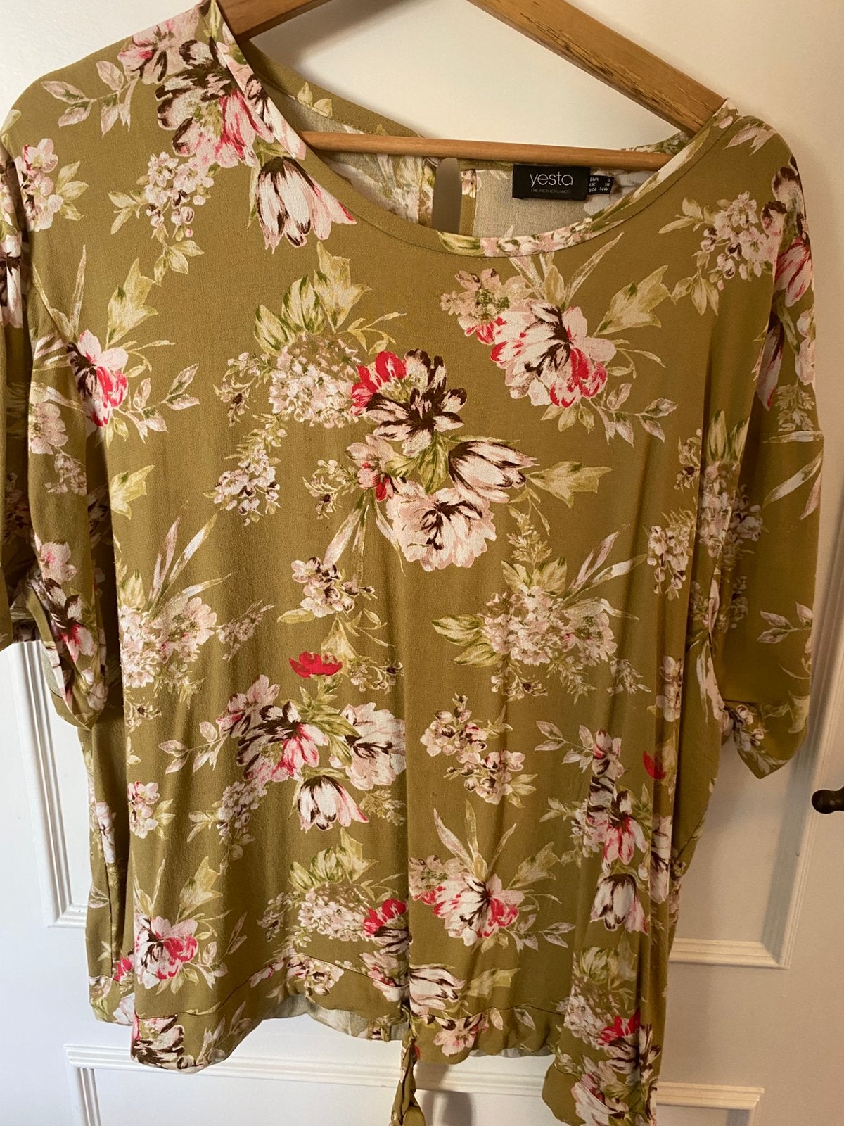 Yesta groen blouse met yesta jasje zacht rose 46, Ophalen of Verzenden, Gedragen, Groen, Blouse of Tuniek