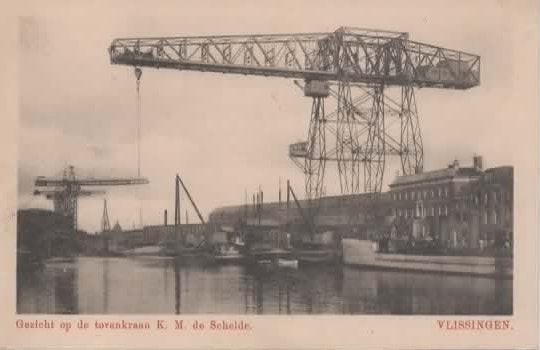 Vlissingen Gezicht op de torenkraan K. M. de Schelde, Verzenden, Voor 1920, Ongelopen, Zeeland