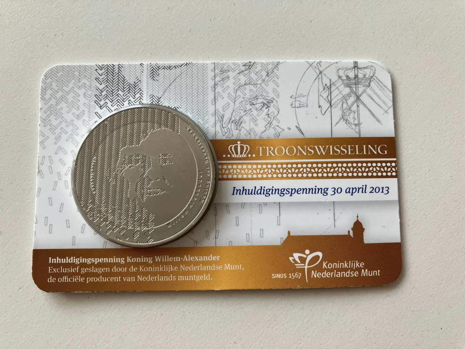 Coincard 2013 Troonswisseling Inhuldigingspenning, Postzegels en Munten, Verzenden, Koningin Beatrix, Euro's