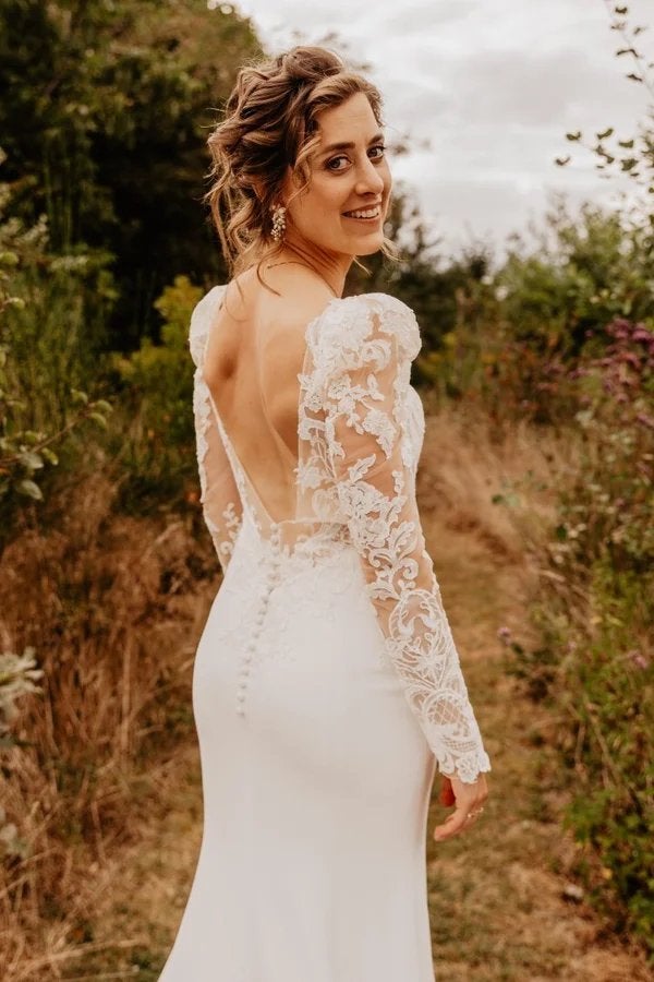 Enzoani trouwjurk maat 40 | Lange kanten mouwen |Fit & Flare, Kleding | Dames, Ophalen, Zo goed als nieuw, Wit, Trouwjurk