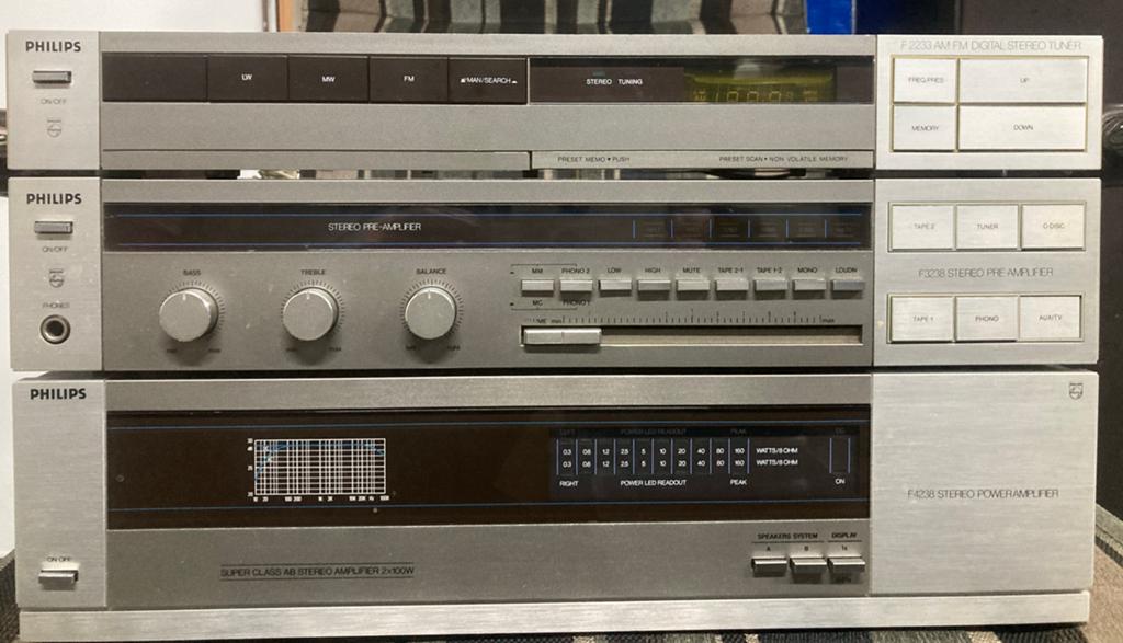 Philips vintage  stereo set versterker , tuner  2x 100 watt, Ophalen, Gebruikt