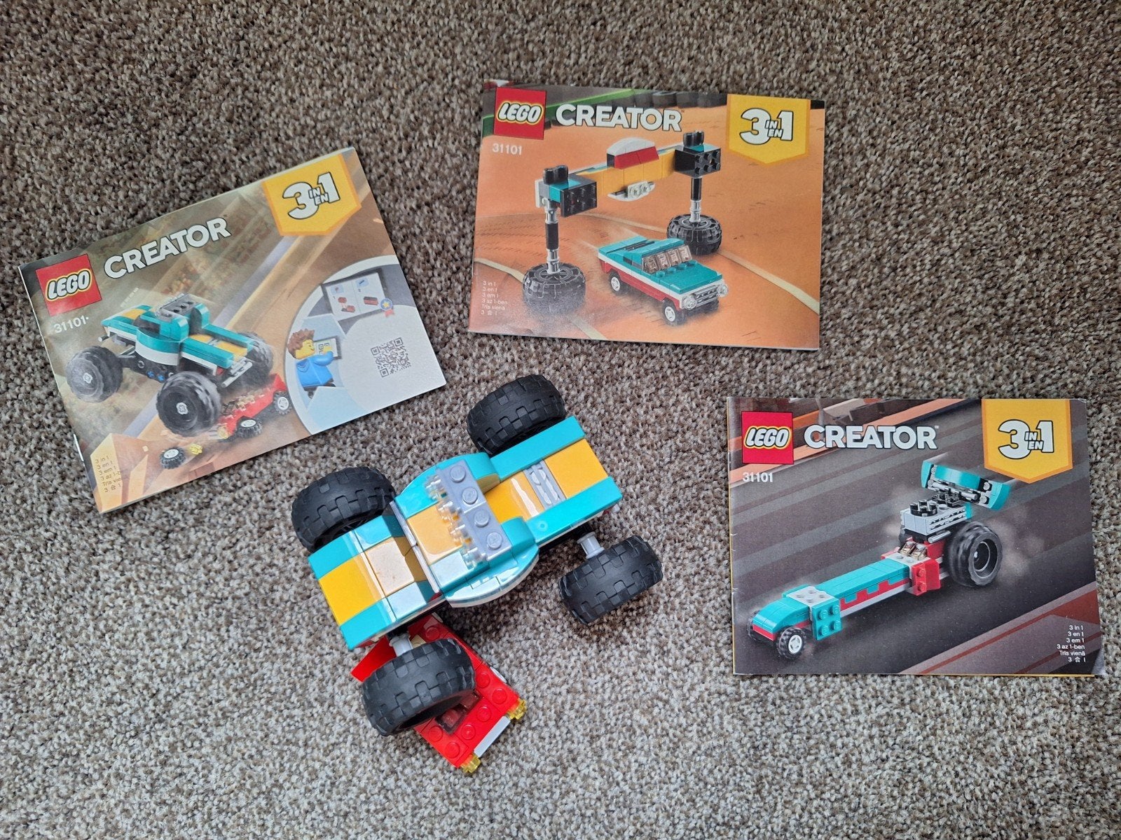 Lego creator 31101 monstertruck, compleet!, Ophalen of Verzenden, Zo goed als nieuw