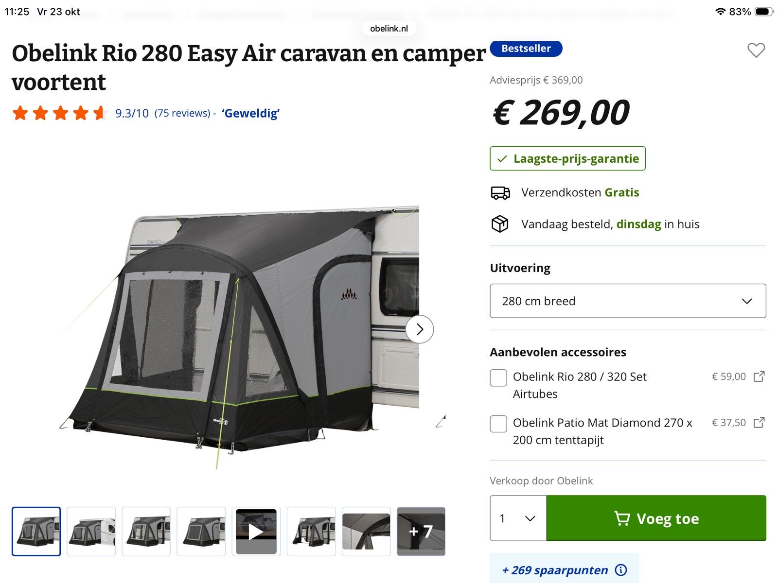 Camper/caravan voortent, Ophalen, Zo goed als nieuw