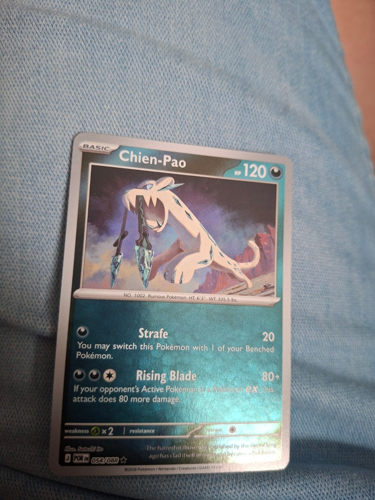 Chien-Pao Pokémon kaart - Zo goed als nieuw, Ophalen of Verzenden, Zo goed als nieuw, Losse kaart