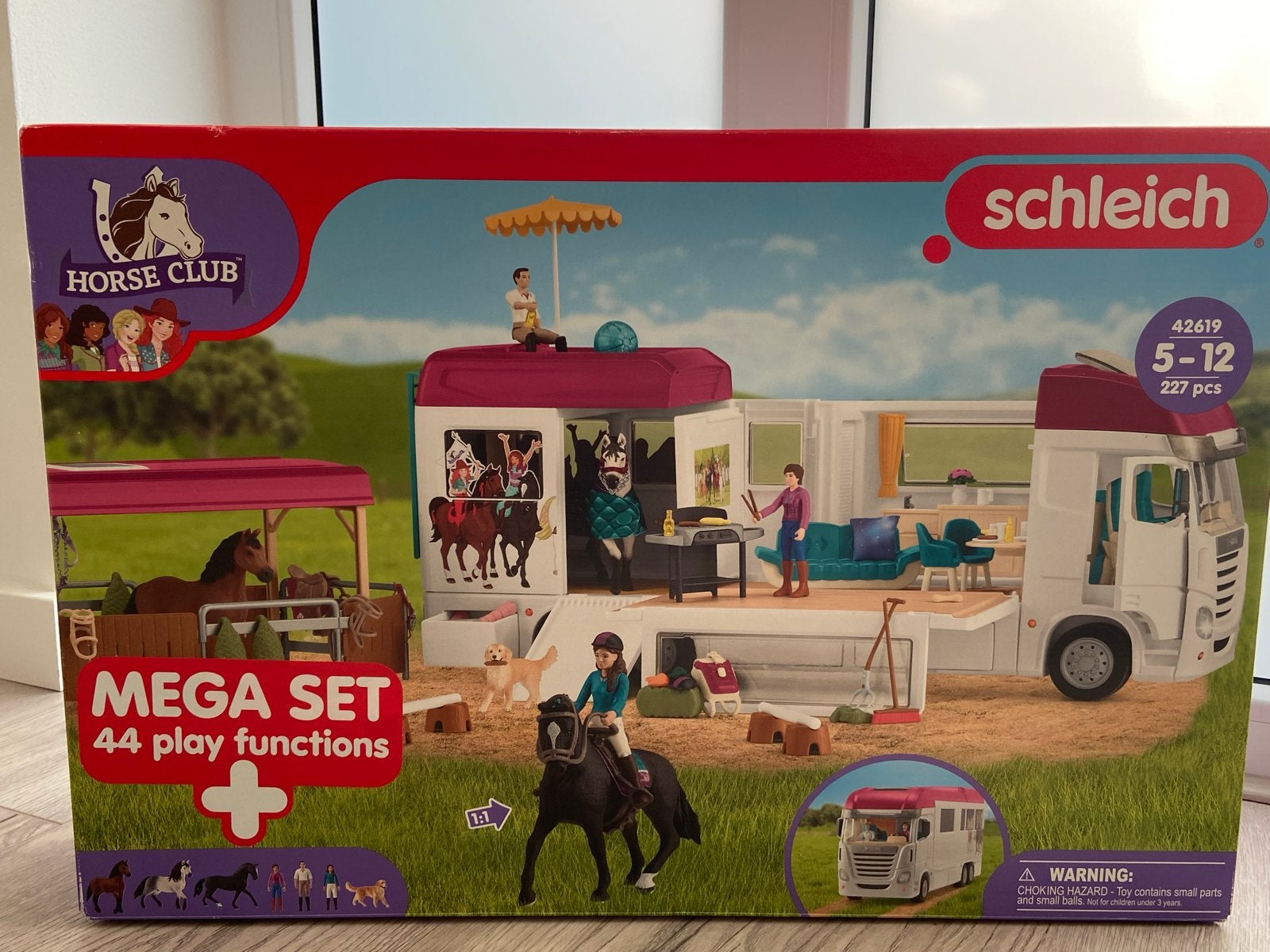 Schleich Horse Club Mega Set - Paarden Camper en Stal, Ophalen, Zo goed als nieuw, Jongen of Meisje