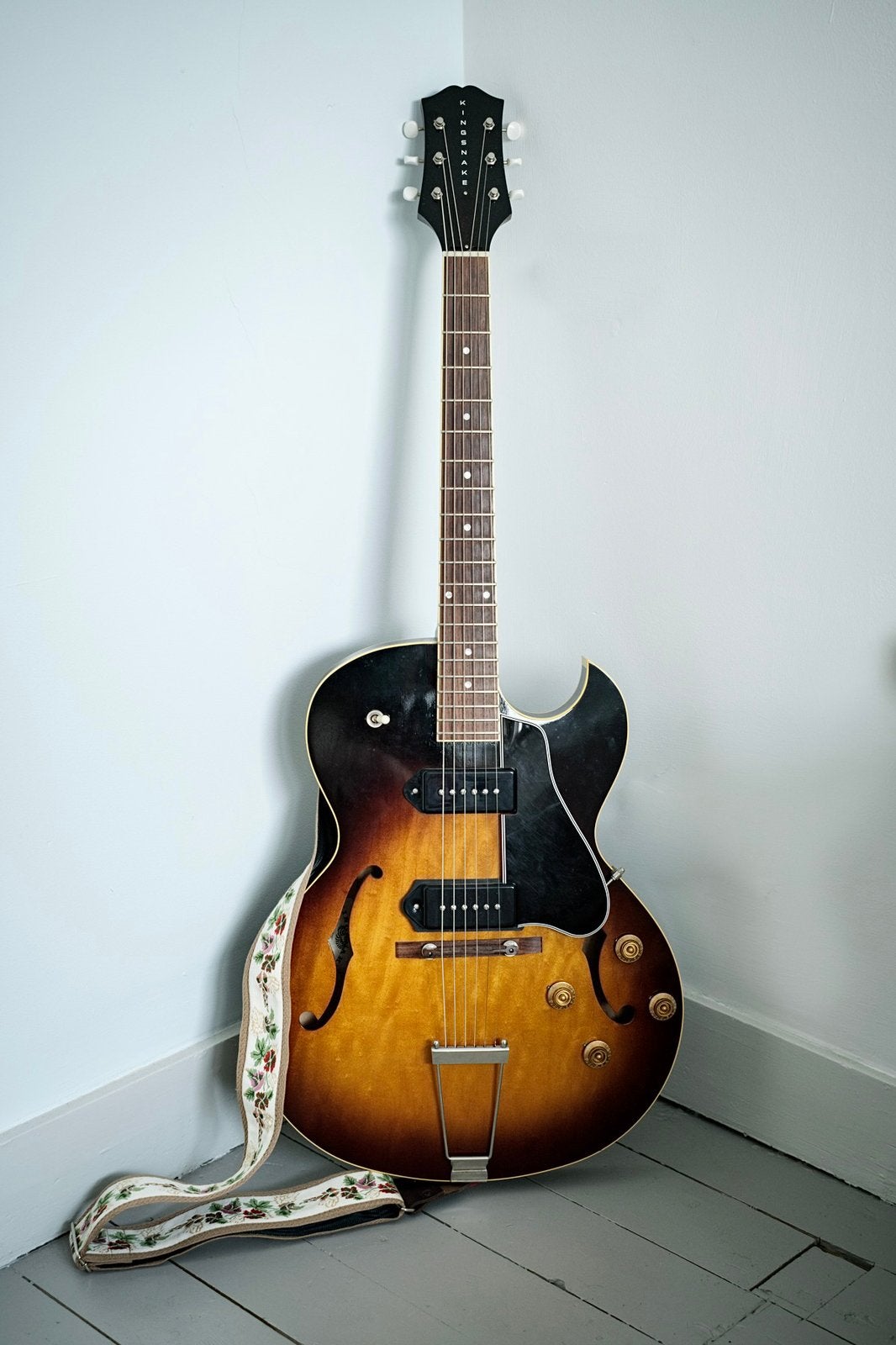 King Snake Curtis P90 (Gibson ES-125TDC model), Ophalen, Zo goed als nieuw, Hollow body, Gibson