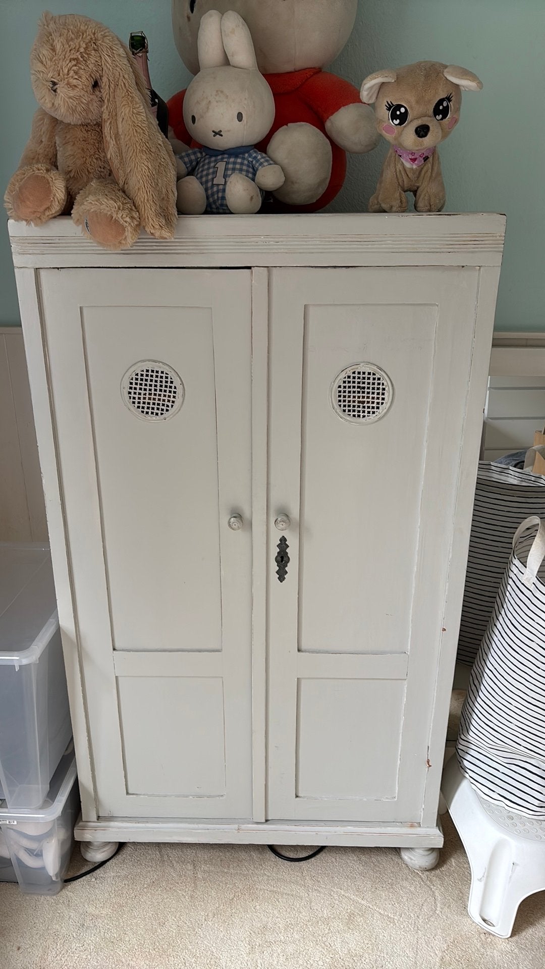Meidenkast licht taupe / grijs, Ophalen, Gebruikt, Kast, 105 cm of meer