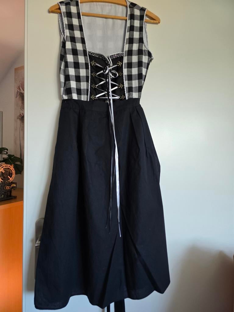 Prachtige originele Dirndl- jurk met bijbehorende schort, Maat 38/40 (M), Overige typen, Blauw, Ophalen of Verzenden