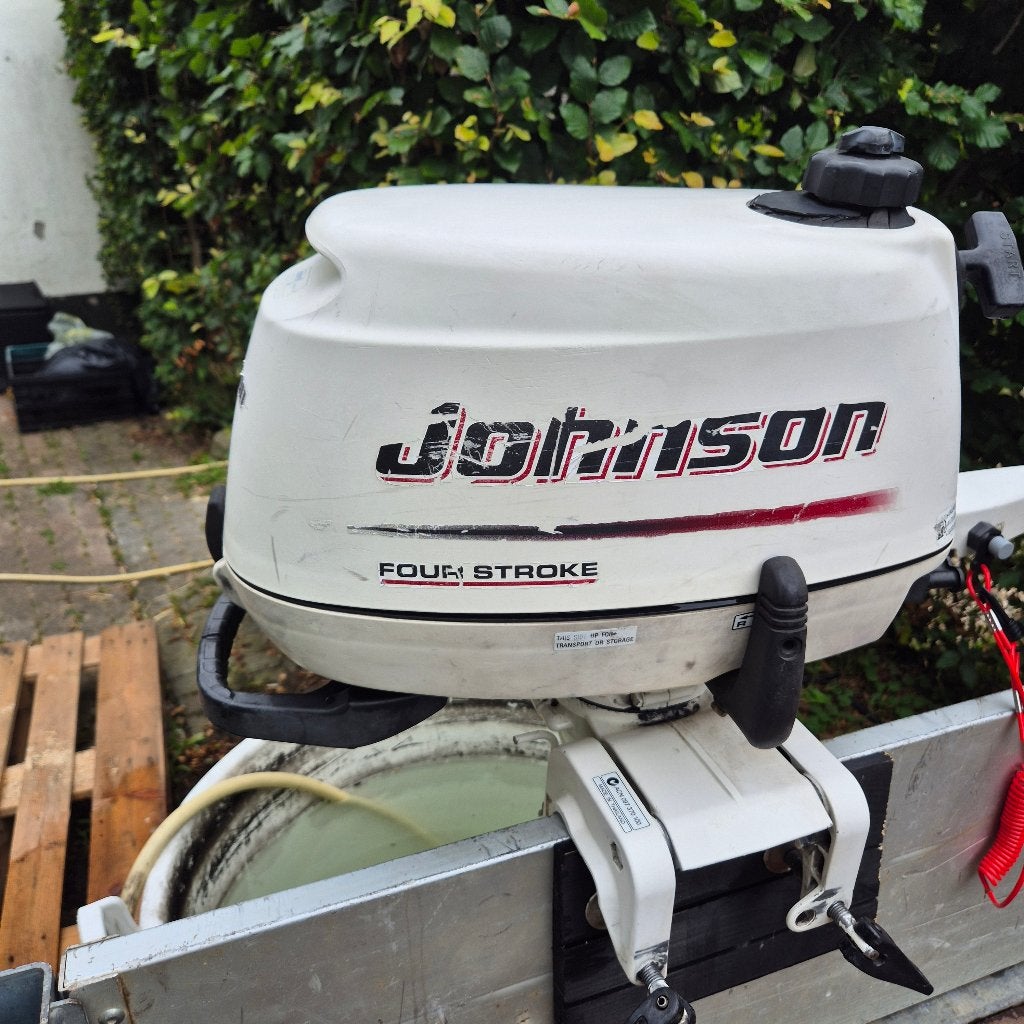 johnson 5pk 4-takt buiten boordmotor, Watersport en Boten, Buiten- en Binnenboordmotoren, Ophalen, Gebruikt, 5 tot 10 pk, Viertaktmotor