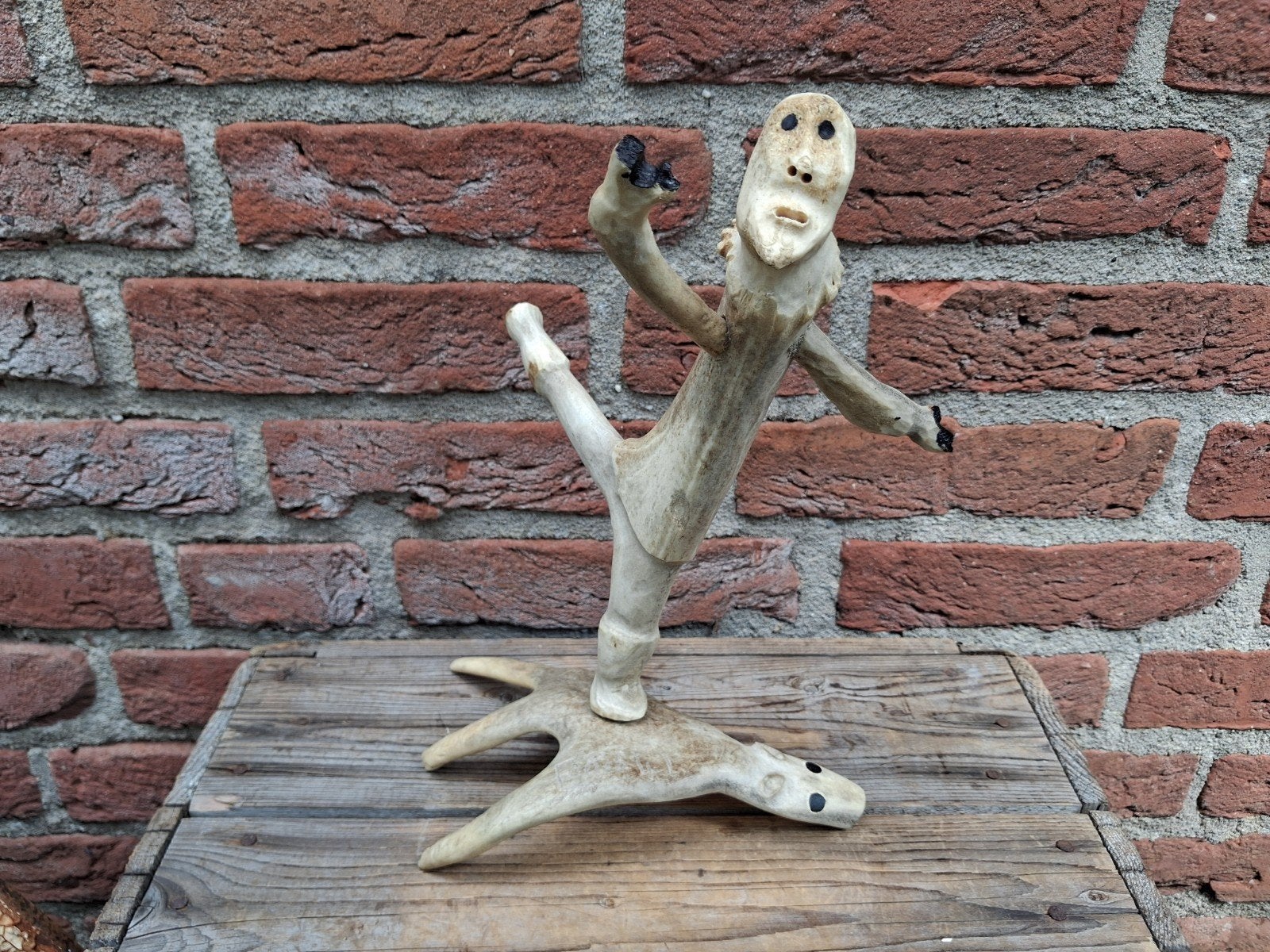 Sandy lucas annanack sculptuur rendiergewei, Ophalen, Gebruikt, Wild dier, Gewei of Kop
