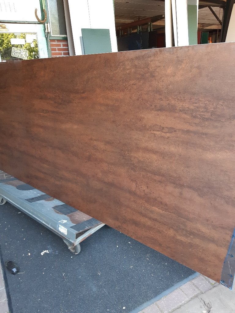 keuken achterwand hpl 6 mm in noten kleur  130 x 305 cm, Ophalen, 150 tot 200 cm, Nieuw, Minder dan 100 cm