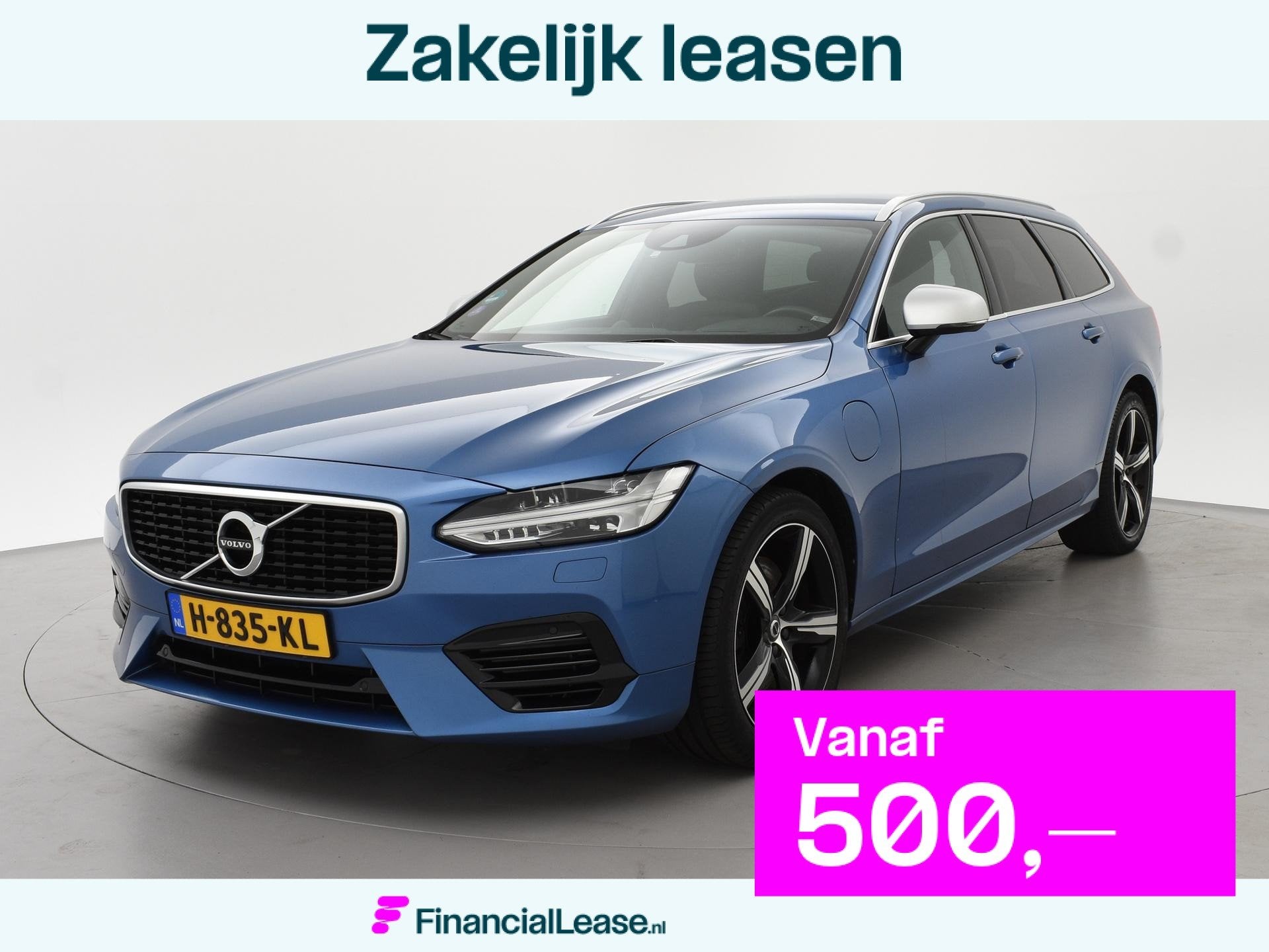 Volvo V90 2.0 T8 AWD 390 PK R-DESIGN + BOWERS & WILKINS | HE, Stof, Euro 6, 4 cilinders, Blauw