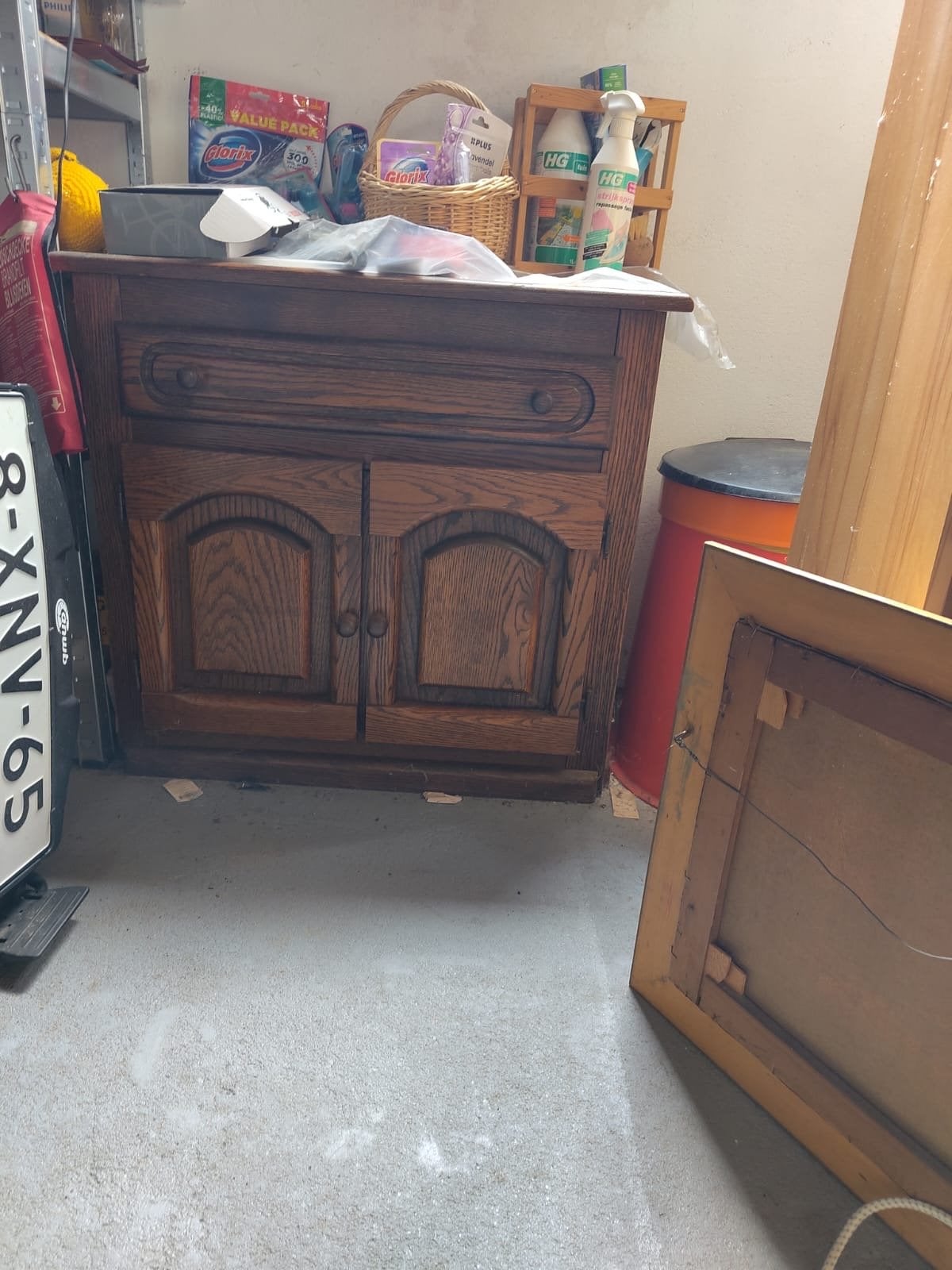 Houten kastje met lade en deurtjes, Antiek en Kunst, Ophalen