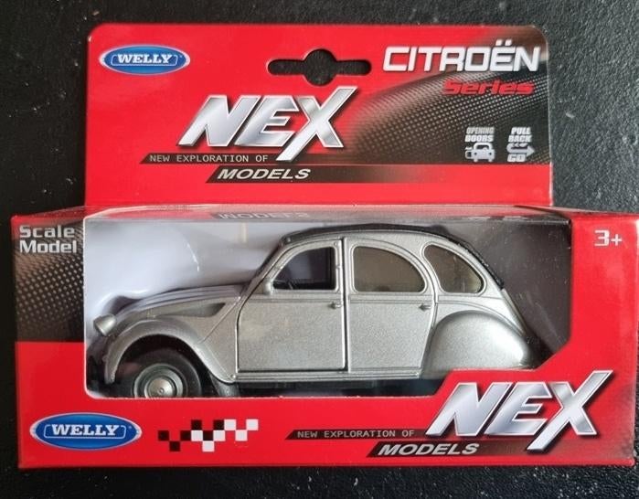 Welly citroen 2cv (lelijke eend) zilver, Ophalen of Verzenden, Nieuw, Auto