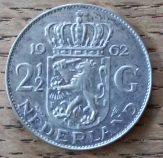 Rijksdaalder (Knaak / Riks) 1962 Juliana Koningin der Ned., Koningin Juliana, Zilver, Ophalen of Verzenden, Losse munt