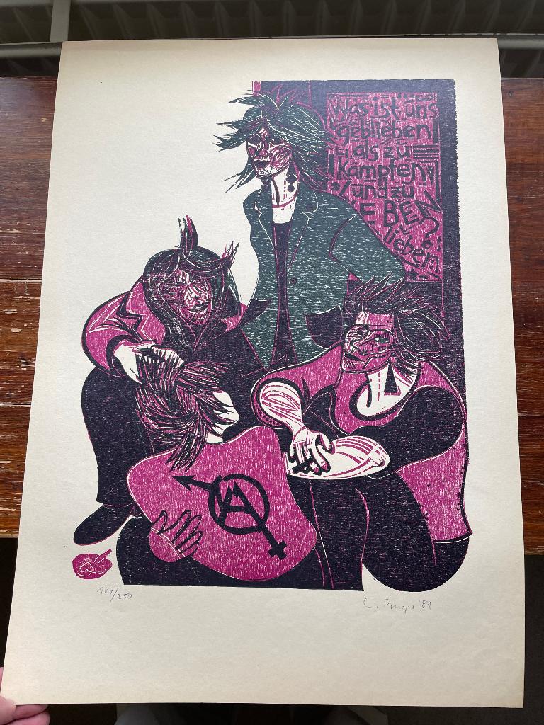 litho C. Puigri? Was ist uns geblieben gesign. gedat. genum., Ophalen of Verzenden