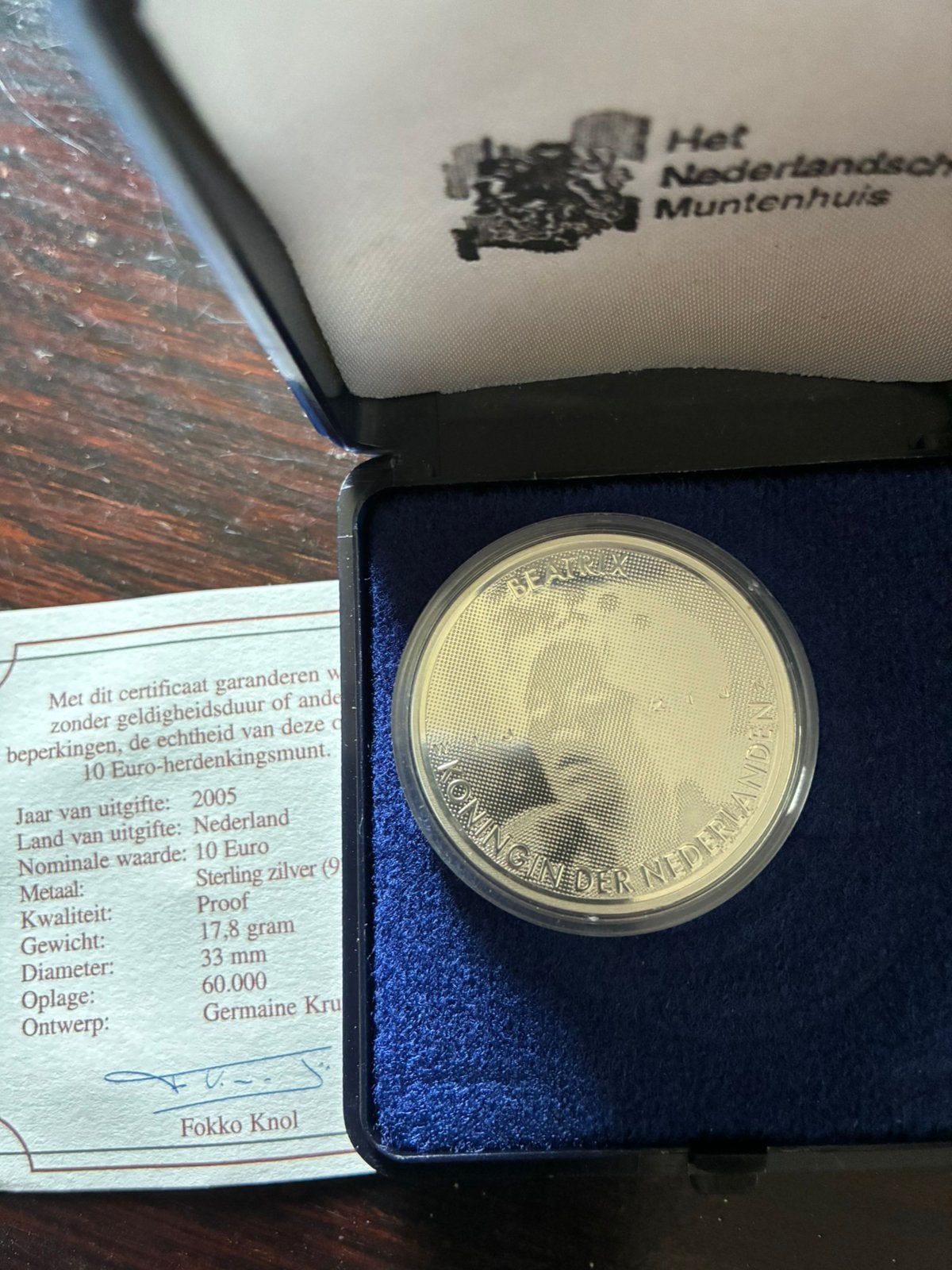 Te koop 10 euro zilveren munt HM Beatrix, Ophalen of Verzenden, Koningin Beatrix, Euro's