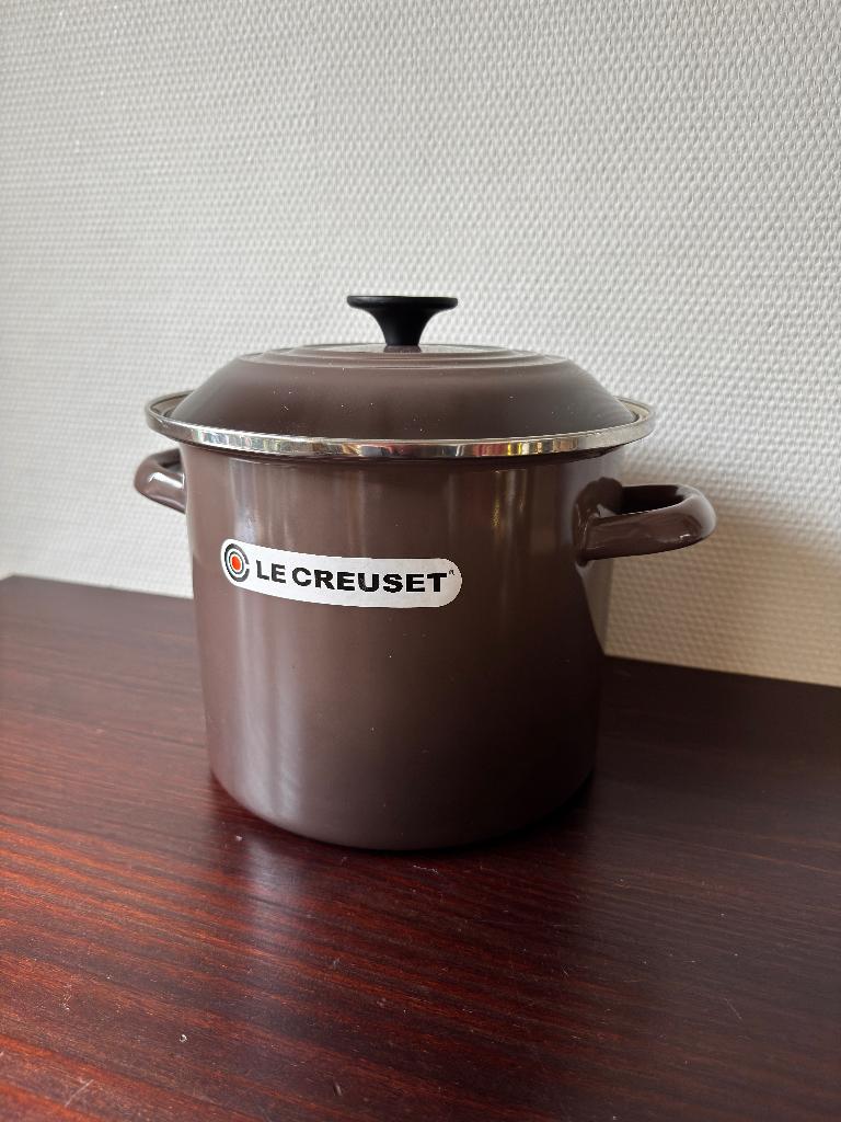 NIEUWE Le Creuset Emaille Soeppan, Pan, Black/Brown, Ophalen of Verzenden, Nieuw, Overige materialen