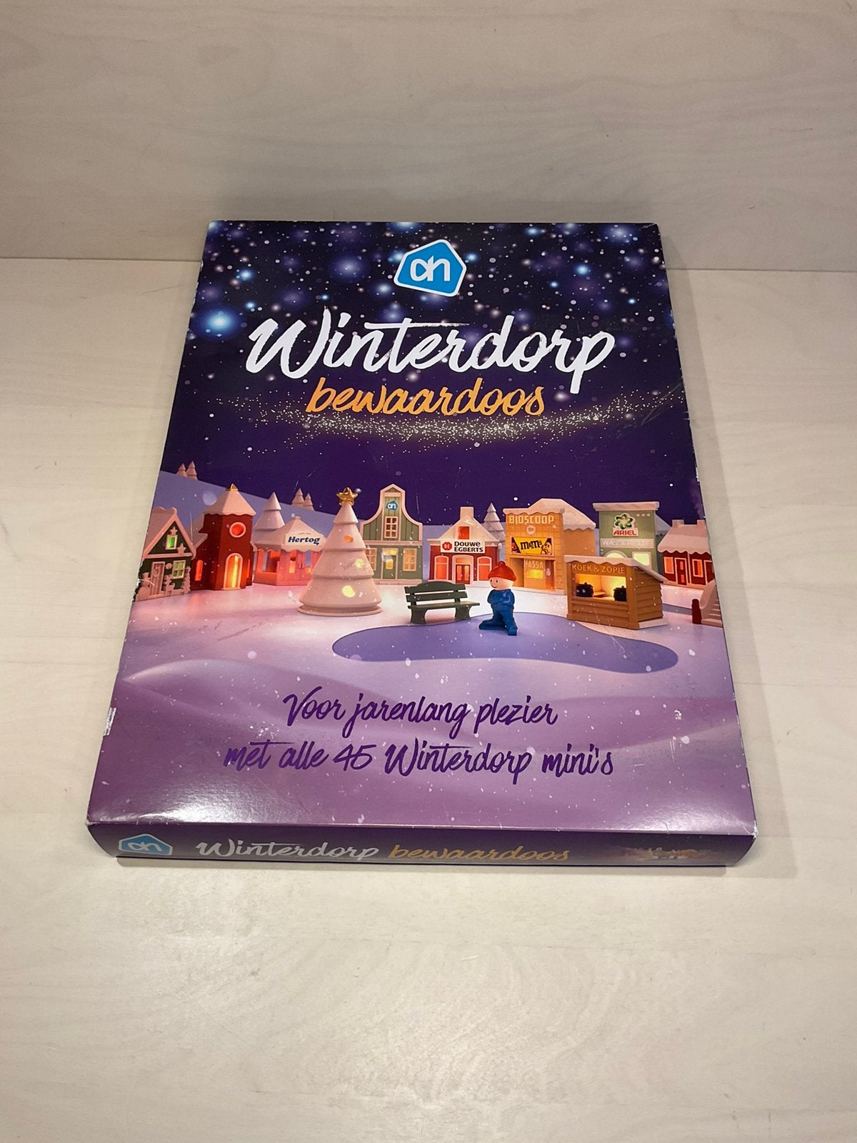 Winterdorp Albert Heijn met verlichting in bewaardoos, Ophalen of Verzenden, Gebruikt