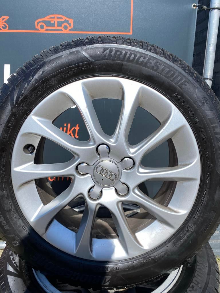 Audi A3 velgen met nette Bridgestone winterbanden, Ophalen, Gebruikt, 16 inch, Banden en Velgen