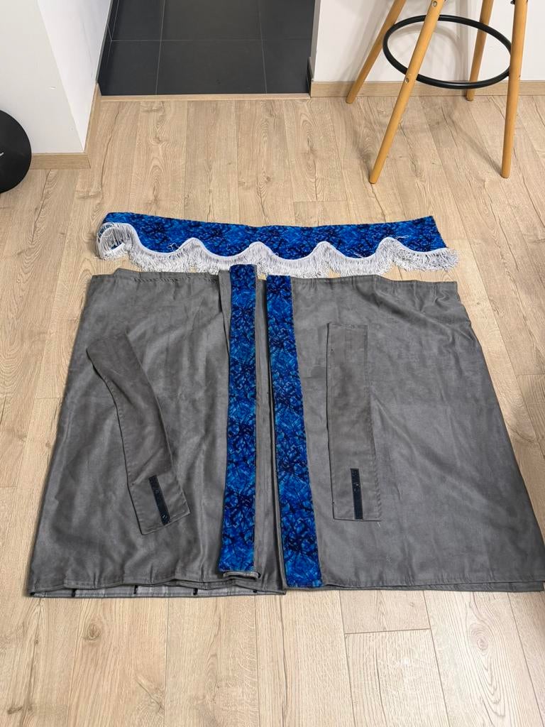 vrachtwagengordijnen – Blauwe Deense pluche, Ophalen of Verzenden
