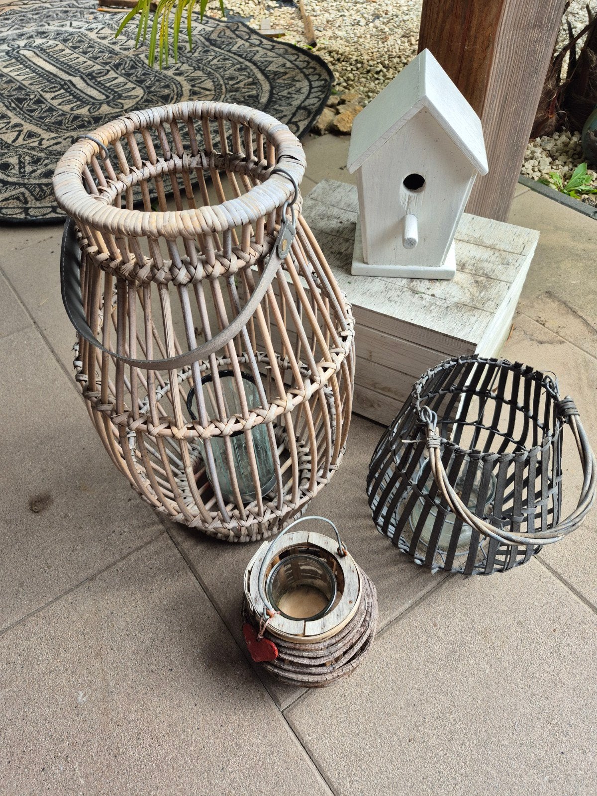 Set rotan windlichten, Ophalen, Gebruikt, Natuurlijk materiaal