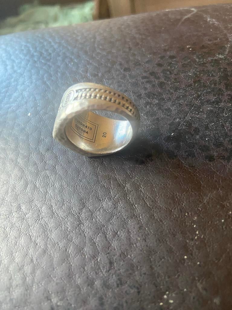 Budha to Budha zegelring Tangguh Onyx maat 20, Sieraden, Tassen en Uiterlijk, Ringen, Gebruikt, 20 of groter, Ophalen of Verzenden