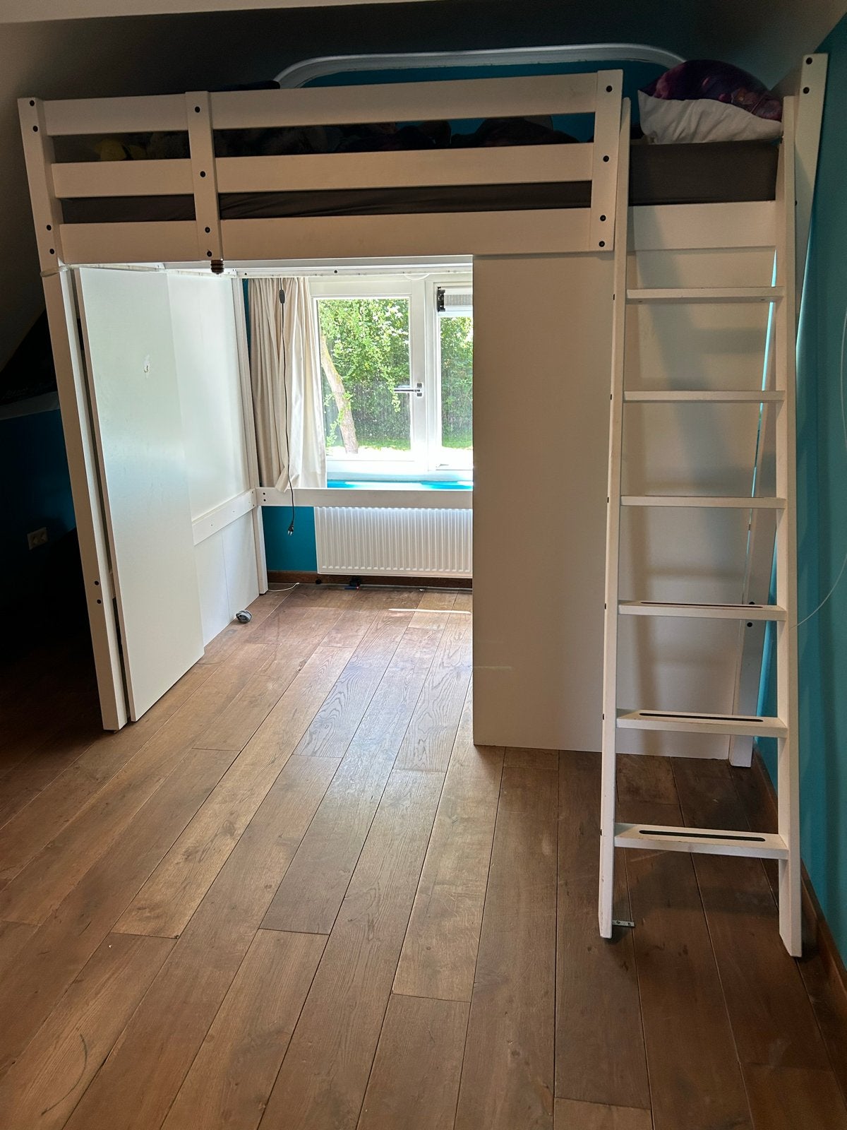 Hoogslaper stora Ikea met schuifdeuren, Ophalen, Gebruikt, Eenpersoons, 200 cm