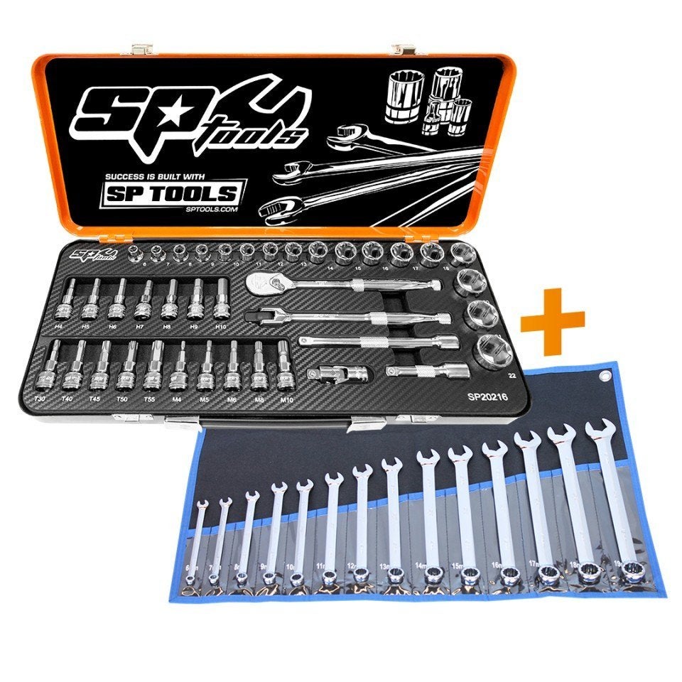 SP20216S | SP Tools ringsteeksleutel set & 3/8" doppen set, Auto diversen, Autogereedschap, Info@sptools.eu, Industrieweg 41, Kampen