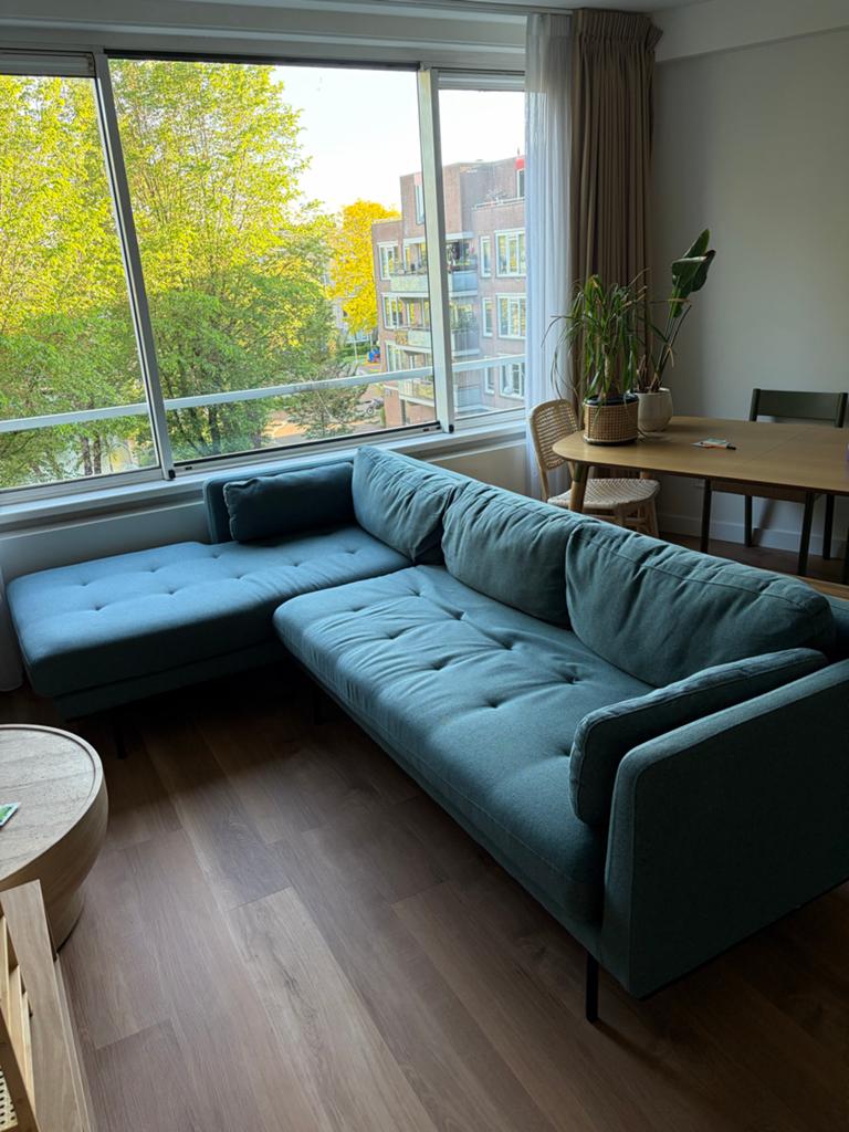 Moderne Hoekbank in Zeegroen - Comfortabel & Stijlvol, Ophalen, 250 tot 300 cm, Hoekbank, 75 tot 100 cm