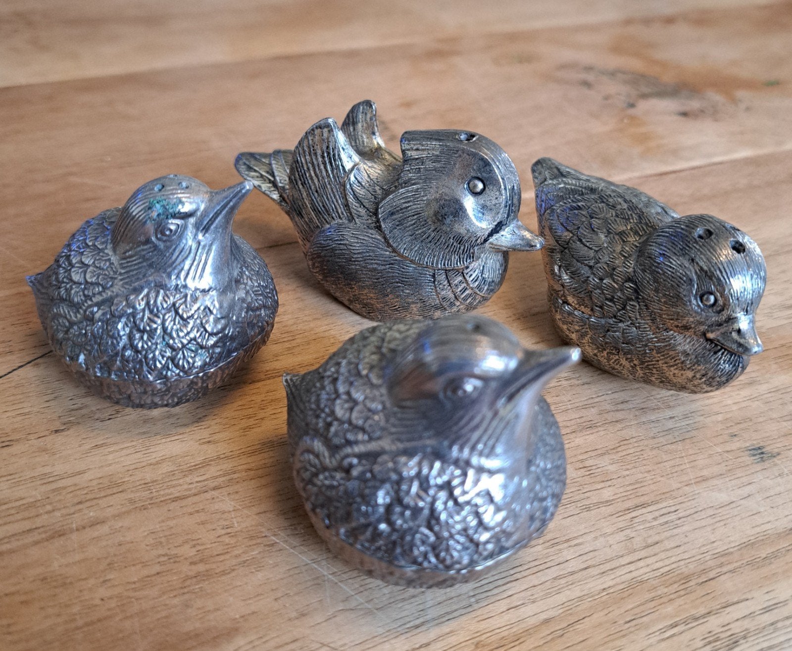 2 vintage peper- en zoutstelletjes vogeltjes en eendjes, Ophalen of Verzenden