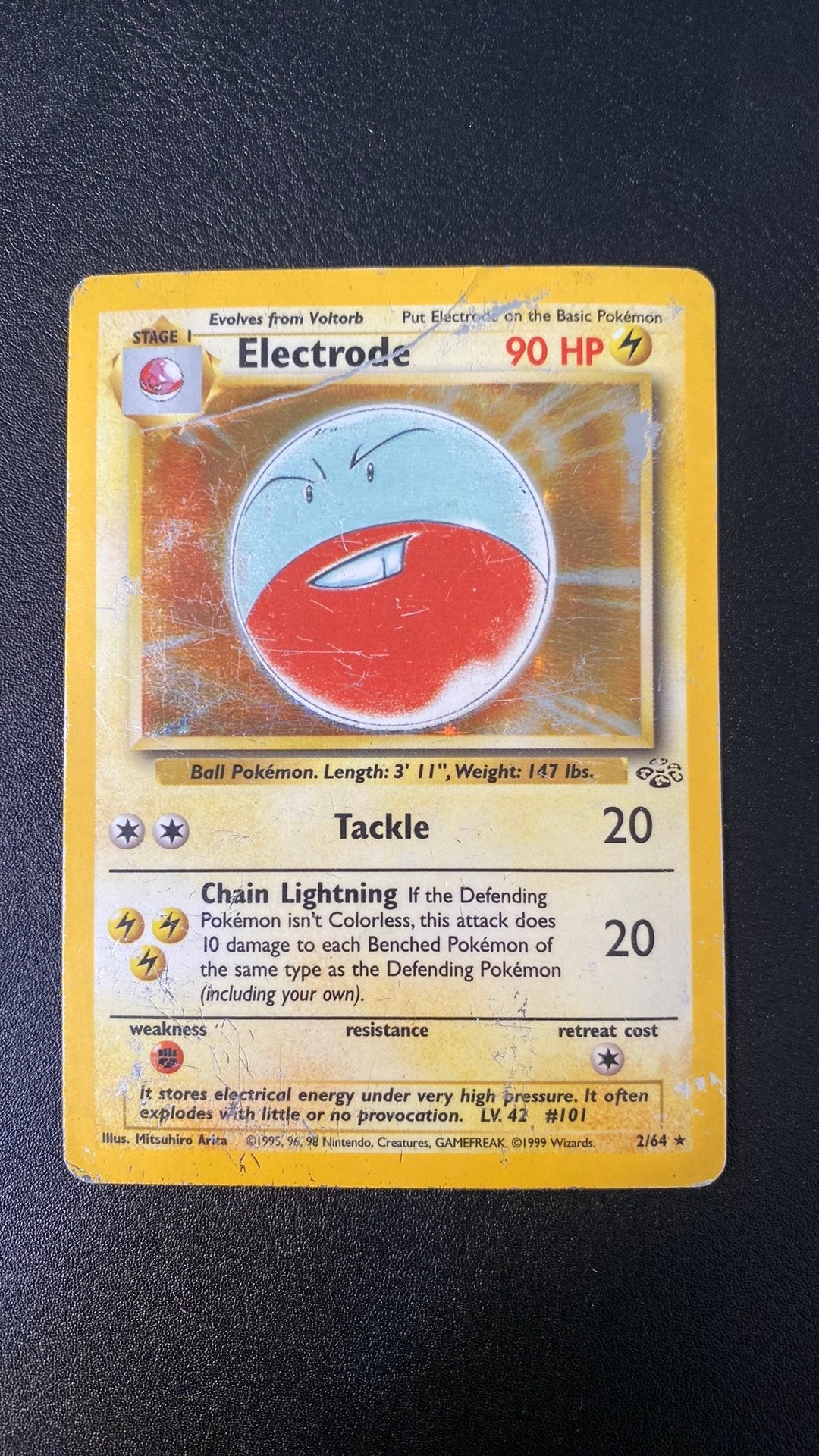 Pokemon electrode jungle holo 2/64, Ophalen of Verzenden, Gebruikt, Losse kaart