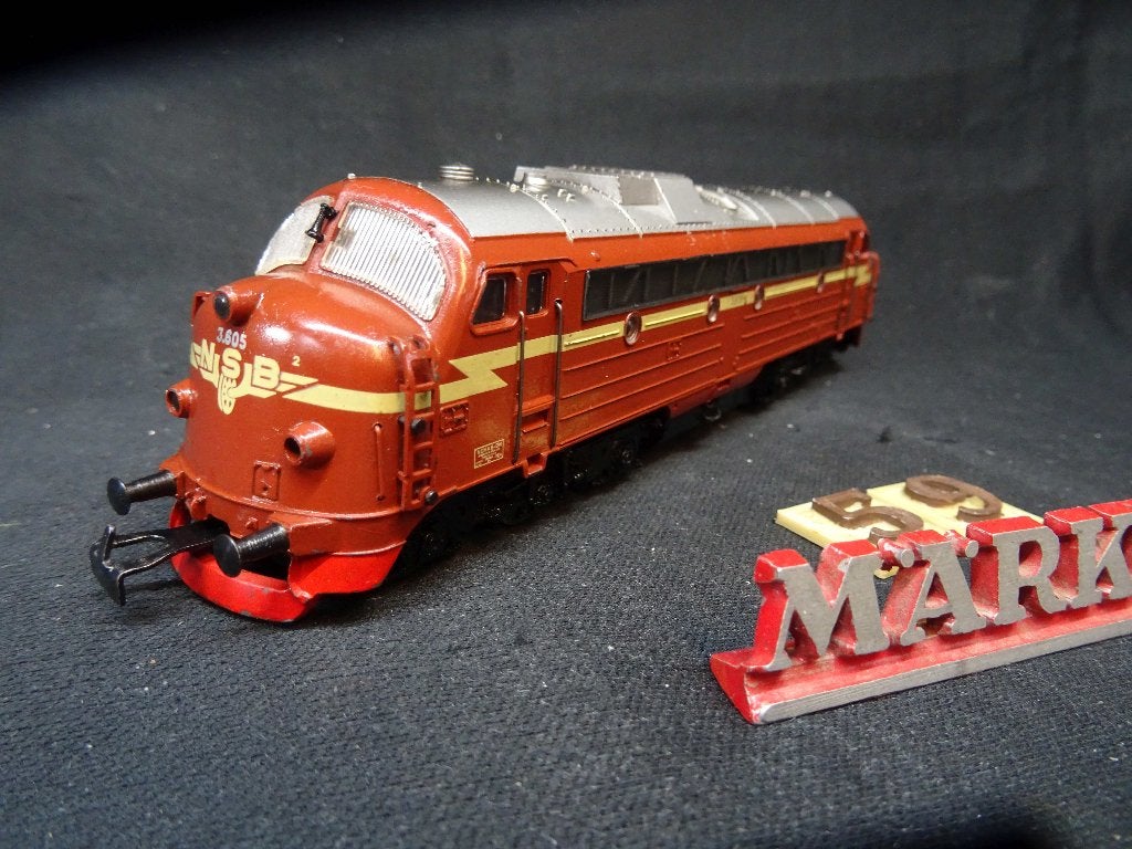 059=Marklin 3143 Nohab van de Noorse spoorwegen.213, Wisselstroom, Gebruikt, Locomotief, Ophalen of Verzenden