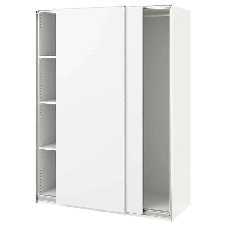 IKEA PAX / HASVIK Kledingkast wit, 150x66x201 cm, Huis en Inrichting, Met deur(en), 100 tot 150 cm, Modern, Scandinavisch, 200 cm of meer