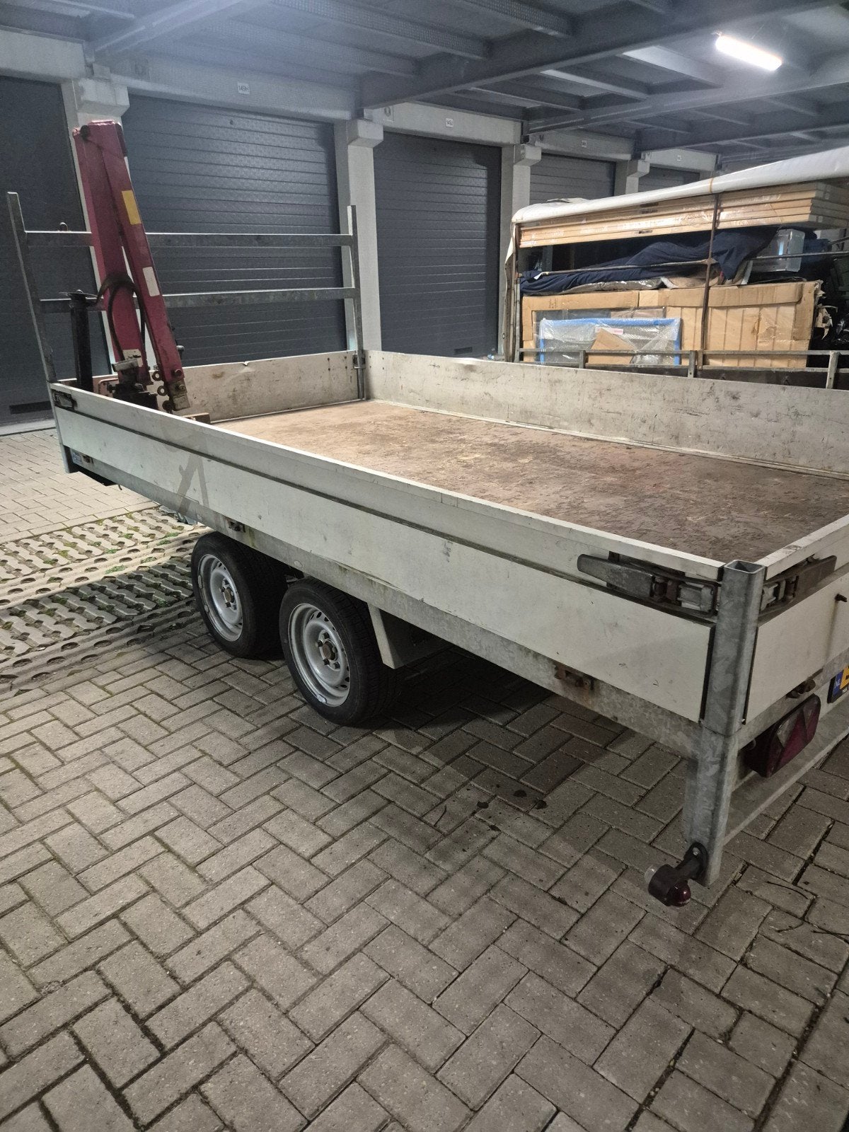 Tandemasser aanhanger met kraan 500kg - Henra 2000kg, Ophalen of Verzenden, Gebruikt
